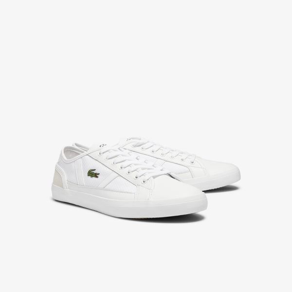 Lacoste Sideline Textile and Leather Sneakers Pánské - Tenisky Bílé | CZ-PAQi7H